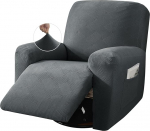 Tugitooli kaitsja tugitoolile, k&otilde;rge Stretch tugitooli kate, tugitooli viskamine taskutega, Stretch-kate tugitoolile, t&auml;ielik teleritooli kate (tumehall, pikendab 1 istet)
