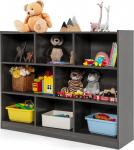 HOMASIS laste riiul, 3-korruseline raamaturiiul lastele 8 kambriga, puidust m&auml;nguasjade riiul, hoiuriiul lastetuppa, elutuppa, magamistuppa, 122 x 32 x 93 cm (Hall)