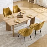 S&ouml;&ouml;gitoa toolid, 4 tooli, k&ouml;&ouml;gitoolid, polsterdatud toolid metallist &scaron;enilljalgadega, elutoa toolid s&ouml;&ouml;gituppa, elutuppa, k&ouml;&ouml;ki, magamistuppa, kollane