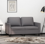 LAPOOH 359330 2-Seater Sofa, Grey, 120 cm, Faux Leather, Lounge Sofa, Sofas & Couches, Relaxing Sofa, Couch for Living Room