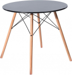 EGGREE Skandinaavia disainiga &uuml;mmargune s&ouml;&ouml;gilaud 2 4 inimesele, puidust jalgade ja metallraamiga, 80 x 80 x 75 cm, must