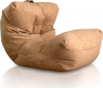 Aiire Relaxo XXL Bean Bag for Cuddly Corner, Bean Bag Design Made of Faux Leather with Filling, Giant Bean Bags Adults, Seat Bag Fluffy Floor Cushion, Coarse Floor Chair, Floor Chair, Beige