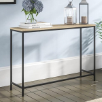 [en.casa] Kronoby konsoollaud, k&uuml;ljepult, 80 x 100 x 30 cm, koridorilaud, k&otilde;rvallaud, kontor, elutuba, t&ouml;&ouml;stuslik, must/puidu v&auml;limus