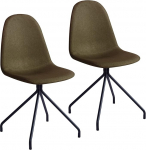 SVITA 2 s&ouml;&ouml;gitooli komplekt metallist jalad polsterdatud toolid pol&uuml;estrist (oliiv, Sacrums)