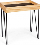 Lyon kohvilaud, k&uuml;ljelaud, serveerimislaud, eemaldatav kandik: Melamiin/MDF, tamme spooniga raam: Teras, Max. Koormus 50 kg, Suurus: 52 x 56 x 33, 5 cm (B x K x S), V&auml;rv: must/tammepuust.