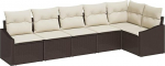 6-teiliges Garten Sofa Set mit Kissen aus braunem Poly Rattan Gartenlounge Model3346738