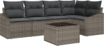 5-teiliges Garten-Sofa-Set mit Kissen - Schwarzes Poly-Rattan Gartenlounge Model3346729