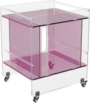 L&auml;bipaistev akr&uuml;&uuml;list mobiilne k&uuml;ljelaud ratastega - multifunktsionaalne hoiukoht ja stiilne kodudekoratsioon (roosa)