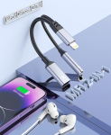 Apple MFi sertifitseeritud: 2-in-1 Lightning 3,5 mm k&otilde;rvaklapipesa adapter iPhone'ile ja laadimisdongle, k&otilde;rvaklappide konverter Splitter Support Music + Charge + HiFi + Mic + Control iPhone'ile