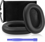Lusgawer WH-1000XM5 Asendusmaterjalid mustast valknahast k&otilde;rvapadjad k&otilde;rvapadjad Sony WH-1000XM5 (WH1000XM5) m&uuml;rasummutusega k&otilde;rvaklappide m&auml;luvahule
