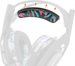 WC BandZ A50 - t&auml;iustatud peapaela asenduskomplekt Astro A50 Gen 4, Gen 5 ja A50X jaoks Wicked Cushions poolt | Parem mugavus, stiil ja lihtne paigaldus | 90ndate musta v&auml;rvi