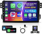 4G 64G VECHTEL 9-tolline autoraadio Bluetooth Suzuki Splash Ritz/Opel Agila 2004-2014 Carplay Android Auto Traadita, WiFi GPS Navi RDS/FM DSP, 1280 x 720, Android 13 Raadio 2 DIN AHD tagantvaates&uuml;steemiga