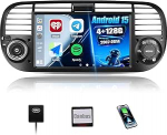 CAMECHO 4+128G 7 Zoll Android 15 Autoradio f&uuml;r FIAT 500 2007-2014, Incell Radio mit Bluetooth Wireless Carplay Android Auto FM/RDS WiFi GPS Mirror Link Touchscreen 2Din +Canbus