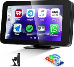 CAMECHO [2025] Navigatsiooniseade Wireless Carplay Android auto, 4,7-tolline HD-navigatsiooni puuteekraan koos Bluetooth EQ Sound FM saatjaga Airplay Android Cast AV-In Type C pesaga