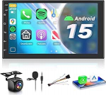 8 Core 6 + 128G: Hodozzy Carplay Android Car Radio 2 DIN 7-tollise IPS-ekraaniga, Auroradio Bluetooth 5.0 Android Car/DSP/Navi/WiFi/RDS/FM/USB koos tagurduskaameraga
