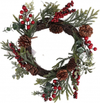 Vacchetti Giuseppe j&otilde;ulup&auml;rg rohelisest naturaalsest plastikust m&auml;nnik&auml;bide ja marjadega 35 cm lai 6323580000