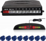 CoCar auto tagurdamise alarm parkimisabi 8 sensorit parkimisassistent parkimiss&uuml;steem PDC + LED-indikaatorid + akustiline hoiatus - sinine