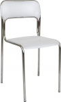 Dmora - Modern Chair in Metal and Polypropylene for Dining Room, Kitchen or Living Room, 43 x 45 x 81 cm, Seat Height 48 cm, White