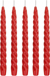 Ebersbacher Kerzenfabrik GmbH Renaissance Taper Candles Twisted Red Pakend 5 tk Suurus ca 22 x 250 mm Individuaalselt fooliumiga