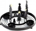 HEITMANN DECO &uuml;mmargune metallist teek&uuml;&uuml;nla hoidja - advendi teek&uuml;&uuml;nla hoidja - k&uuml;&uuml;nla hoidja 4 teek&uuml;&uuml;nla jaoks - must