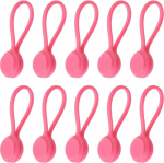 hankekaart Magnetische Silikon-Kabelbinder, wiederverwendbar, Kabel-Organizer f&uuml;r Kabel-Management, B&uuml;ndelung, K&uuml;hlschrankmagnete, Buchmarker, Rot, 10 St&uuml;ck