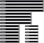 20 Pack (8" 12" 18" 24") Hook and Loop korduvkasutatavad kinnituskaabli sidumisrihmad Wisdompro&reg; poolt - korduvkasutatavad, vastupidavad funktsionaalsed sidemed, et hoida oma kodu, kontorit, t&ouml;&ouml;ruumi segadustest kaablite segadustest.