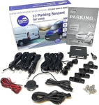 Dolphin Automotive parkimisandurid veoauto/pakiauto kaubanduslikele tagurdusanduritele, 4 andurit koos alumise kaitseraua kinnituse ja pikenduskaabliga (ainult heli)