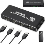 HDMI l&uuml;liti 4K 120Hz, HDMI Splitter koos kaugjuhtimispuldiga, 2.0 l&uuml;liti 3 in 1, 4 portide valikukast toetab 40Gbps Dol-by HDCP2.3 3D, HD-MI l&uuml;liti automaatselt &uuml;hildub VR UHD TV PS4 Xbox DVDga