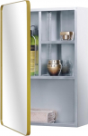 Fundin Stainless Steel Bathroom Mirror Cabinet with Mirror Doors and Multiple Shelves, Gold, 37 x 53 cm (15 x 21 in)