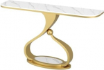 Retro-Konsolen-Sofa-Tisch, elegantes Eingangsm&ouml;bel mit stabilem Metallsockel, perfekt f&uuml;r Wohnzimmer, Flur und Foyer-Dekoration