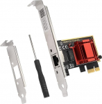GINTOOYUN 2.5G PCIE Gigabit LAN kaart 2500/1000/100Mbps Punane PCI Express X1 v&otilde;rgu kontroller kaart koos Diskless PXE Boot RJ45 LAN adapteri konverteriga lauaarvutite hostidele