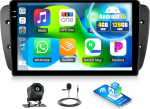 CAMECHO 9-tolline 4+128G Android 15 satelliitnavigatsiooniga autoraadio Seat Ibizale 2009-2013 koos GPS WiFi FM RDS-iga, traadita Carplay Android auto Bluetooth raadio Incell HD puuteekraaniga koos tagurduskaameraga + Canbusega