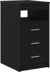 vidaXL Drawer Cabinet Black Oak Effect 40 x 50 x 76 cm Wood Material