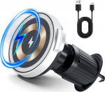 15 W magnetiline auto mobiiltelefoni hoidja koos laadimisfunktsiooniga, induktiivne autolaadija tugeva magnetiga, auto mobiiltelefoni hoidja ventilatsiooni v&otilde;rega, &uuml;hildub iPhone 12/13/14/15/16/17-ga