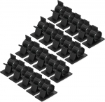 QUARKZMAN 75 kaabliklambri pakett, 17-20 mm l&auml;bim&otilde;&otilde;duga isekleepuv nailonist kaablihoidja, reguleeritav kaablihaldusorganisaatori klamber arvutile, lauale, kontorile, mustas toonis