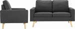 ZEYUAN 2-Piece Sofa Set, Sofa Bed, Sofa Bed, Couch with Sleep Function, Sofa Bed, Sofas & Couches, Sofa Bed, Fabric Dark Grey (288694+288704)