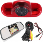 HD piduritulede kaamera komplekt koos tahavaatepeegli monitoriga, &ouml;ise n&auml;gemise tagurduskaamera asendamine Fiat Talento 296 Box / Renault Trafic II / Master 2 II / Opel Vivaro Surf Concept / Movano X70 Box / Combo jaoks.