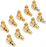 VBESTLIFE 10tk 90 kraadi RCA mees RCA naissoost t&auml;isnurga meesadapteri kulditud mees audiotelevisiooni 90 kraadi RCA adapterile