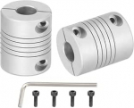 hankekaart Flexible Kupplungen, 6,35 mm kuni 10 mm, Gelenkverbinder aus Aluminiumlegierung, flexible Wellenkupplungen, Motorkupplung mit Schraubenschl&uuml;ssel f&uuml;r 3D-Drucker, CNC-Maschinen, DIY-Encoder
