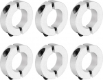 sourcing map Schaftmanschette, 25 mm Bohrung, doppelt geteilte Aluminiumlegierung, Klemmwellenmanschetten mit M5-Schraube f&uuml;r industrielle Automatisierung, F&ouml;rderbandsysteme, 6 St&uuml;ck