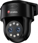 Ctronics 4MP kahe objektiiviga valvekaamera, 10&times; h&uuml;briidzoom, AI inimese / s&otilde;iduki tuvastamine, 30 m v&auml;rviline ja infrapunane &ouml;&ouml;n&auml;gemine, kahesageduslik WiFi, IP66 veekindel, kaugjuurdep&auml;&auml;s (must)