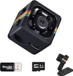 Ilma WiFi-&uuml;henduseta valvekaamera, eelinstallitud 32G m&auml;lukaart, 1080P video, 12MP fotode pildistamine, &ouml;ine n&auml;gemine, 140&deg; lai nurk, 360&deg; p&ouml;&ouml;rlev hoidja v&auml;ljas, reisimiseks, jalgrattas&otilde;iduks