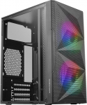 Mars Gaming MC-ME kompaktne Micro-ATX m&auml;ngukapp, must, karastatud klaasist k&uuml;lgaken, geomeetriline v&otilde;rkstruktuur, 2 x 120 mm FRGB ventilaatorit.