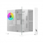 Noua Vision ZH100 Mini White Case Micro ATX PC Gaming Mini Tower 0.60mm adresseeritav ARGB LED ventilaatorite struktuur kahe kaameraga USB 3.0 karastatud klaasist ees ja k&uuml;ljel