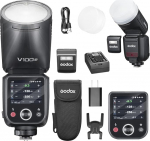 GODOX V100S V100-S 100W &uuml;mmarguse peaga puutetundlik v&auml;lklambi Sony jaoks, 2.4G traadita v&auml;lise Speedlite ja globaalse s&auml;riajaga v&auml;lklambi s&uuml;nkroniseerimine 1/80,000s, integreeritud liitiumakuga