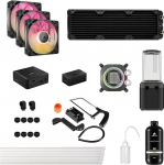 CORSAIR iCUE LINK XH505i RX 360 RGB kohandatud jahutuskomplekt - XC7 ELITE protsessori veeplokk, XD6 ELITE pumba reservuaar, 3x RX120 RGB ventilaatorid, XR5 360 mm radiaator, iCUE LINK s&uuml;steemikeskkond - must v&auml;rvus
