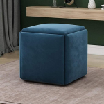 YXBDD Square Stackable Ottoman Stool - konverteeritav jalapealne iste, 5-in-1 pesitsev tool, stiilne PU nahk, rauast raam, toetab kuni 150 kg, ruumi s&auml;&auml;stev disain, peidetud