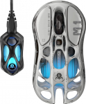 GravaStar Mercury M1 Pro Gaming Mouse, MMO arvuti m&auml;nguhiir 4K vastuv&otilde;tjaga, 26,000 DPI, 88g kerge &otilde;&otilde;nes disain, 5 programmeeritavat nuppu, 5 d&uuml;naamilist Lightsync RGB režiimi, h&otilde;bedane udu