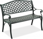 Relaxdays Aiapink, 2-istmeline, K x S x M: 82 x 102 x 60 cm, valatud alumiiniumist, antiikne pink, terrass, r&otilde;du, must/roheline