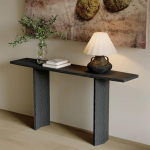 Konsolentisch Schmal Holz, Vasagle Beistelltisch, Konsolentisch Hinter Sofa Landhausstil, Flurtisch F&uuml;r Flur, Wohnzimmer(Black,Pine_160CM/63.0")